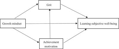 The impact of a growth mindset on high school students’ learning subjective well-being: the serial mediation role of achievement motivation and grit